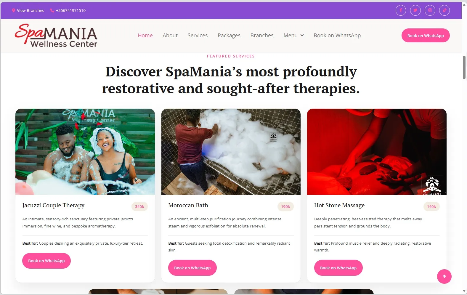 SpaMania website redesign by LeAds Ug